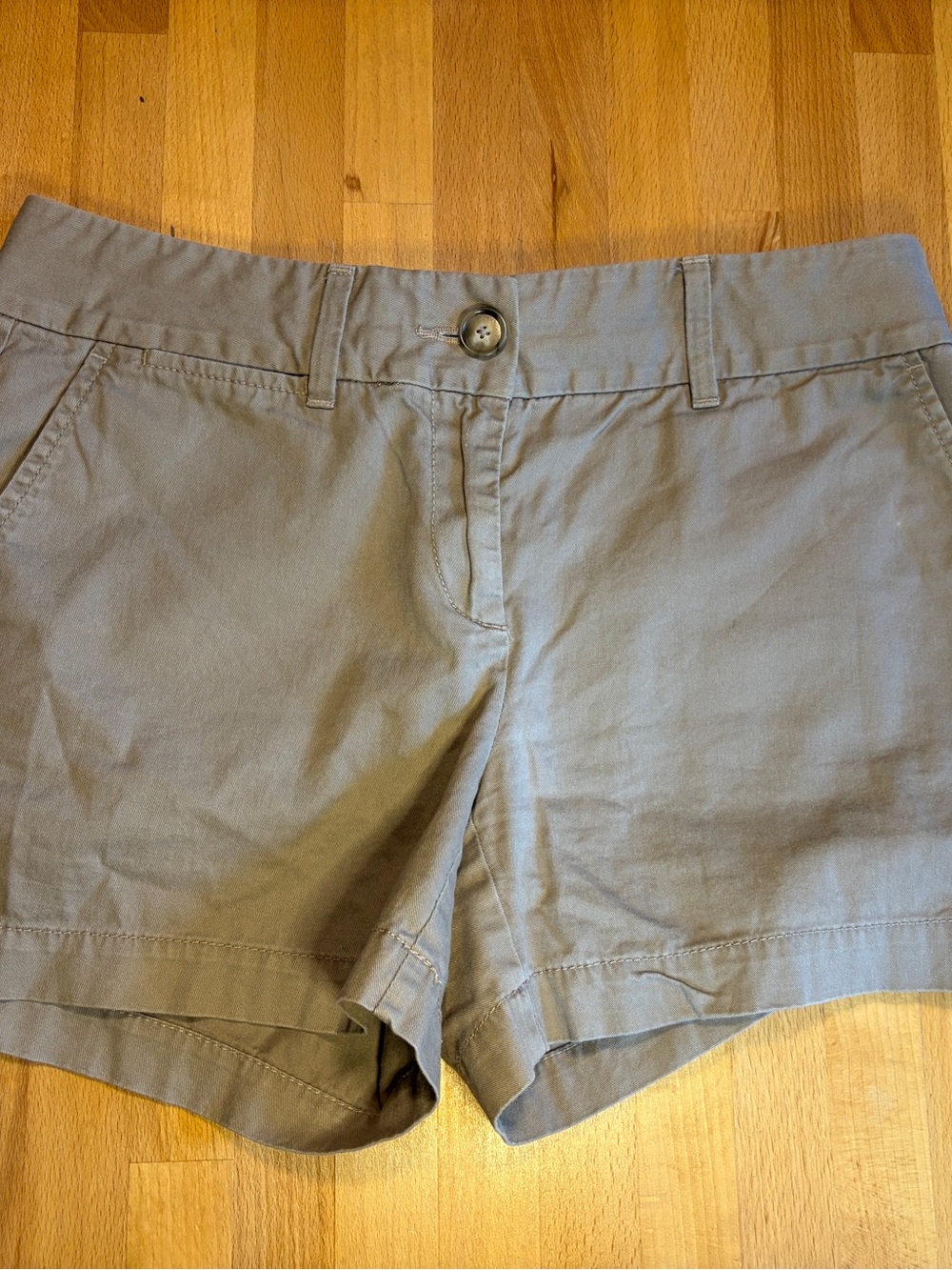 LOFT Slate Gray Casual Cotton Bermuda Shorts